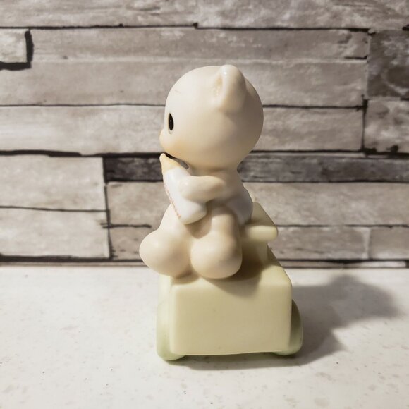 Precious Moments Baby Bear May Your Birthday Be Warm Figurine 15938 Train - Picture 2 of 5
